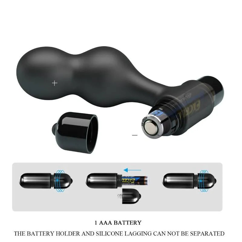 Plug Anal Vibrant Silicone Noir 10 Fonctions