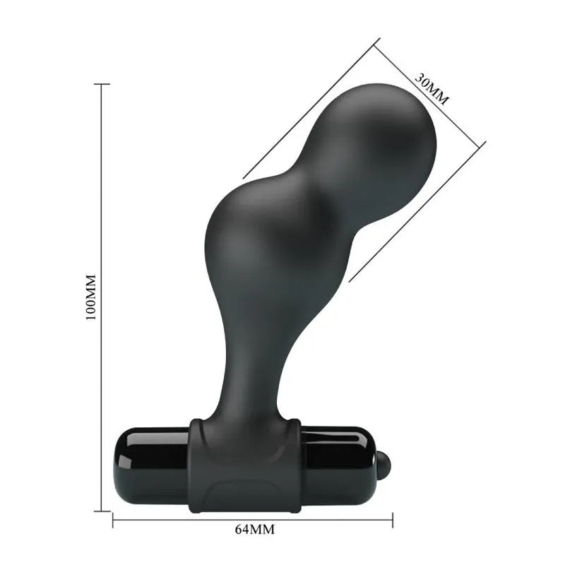 Plug Anal Vibrant Silicone Noir 10 Fonctions