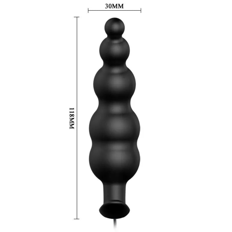 Plug Anal Vibrant Silicone Noir Télécommande