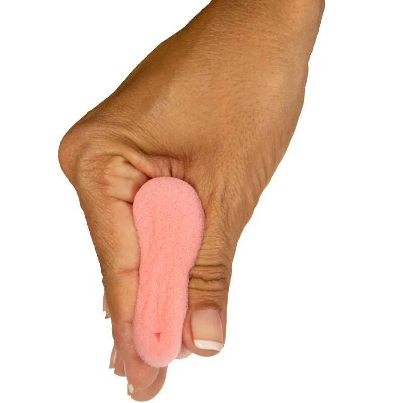 Éponge menstruelle rose flexible, hypoallergénique, tenue en main, conçue pour confort et discrétion lors des relations in...