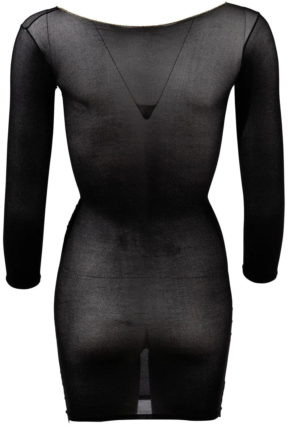 Robe Moulante Résille Noire Transparente