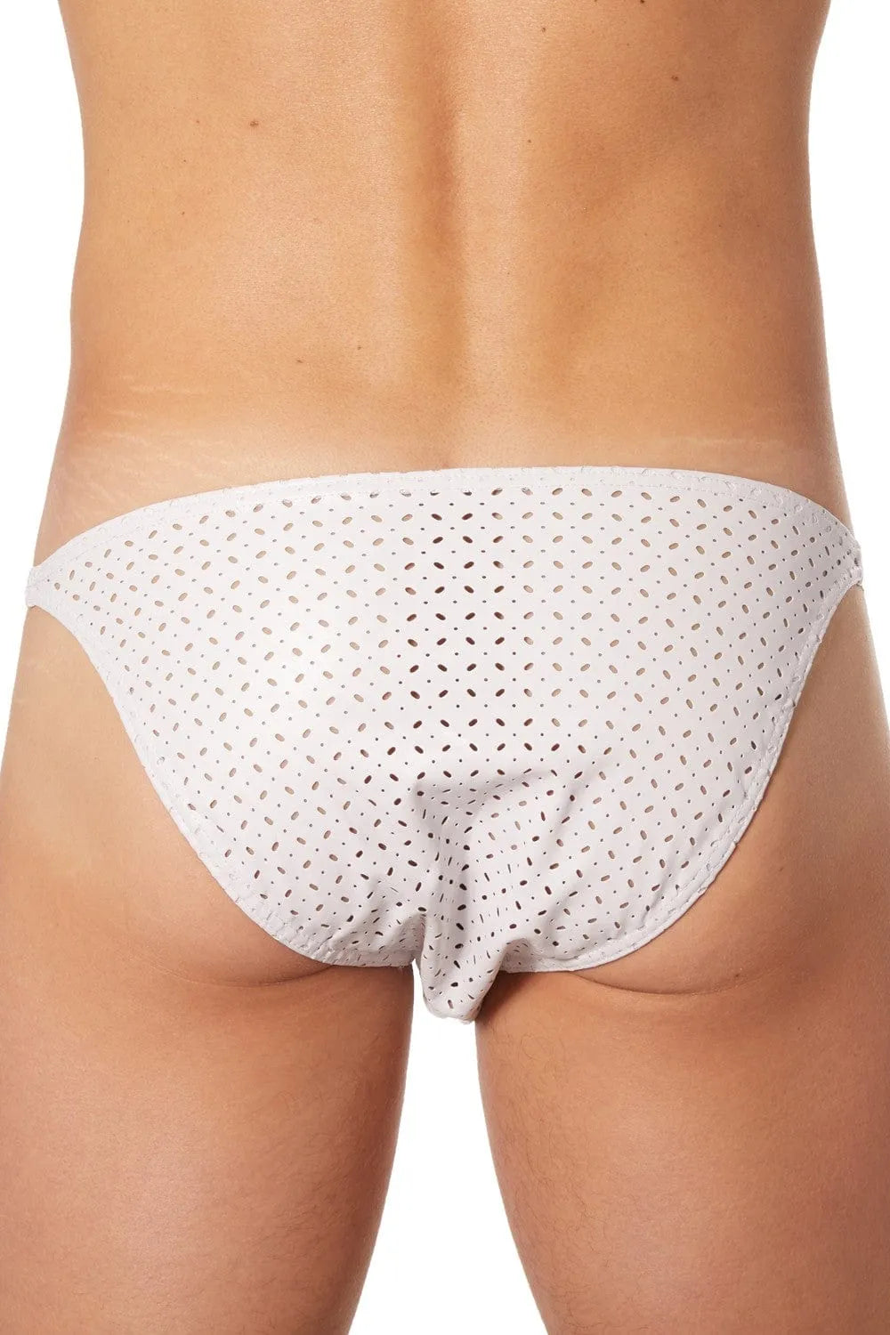 Slip Fétichiste Blanc Simili Cuir Lumineux