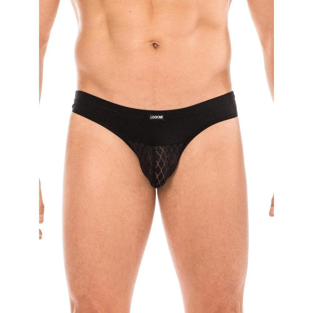 Slip Noir Ajouré Ceinture Large Lookme