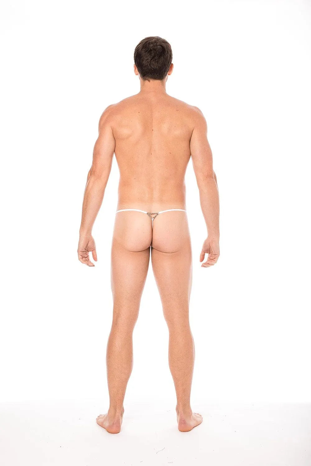 String Blanc Semi-Transparent Sensuel Avec Chaînette