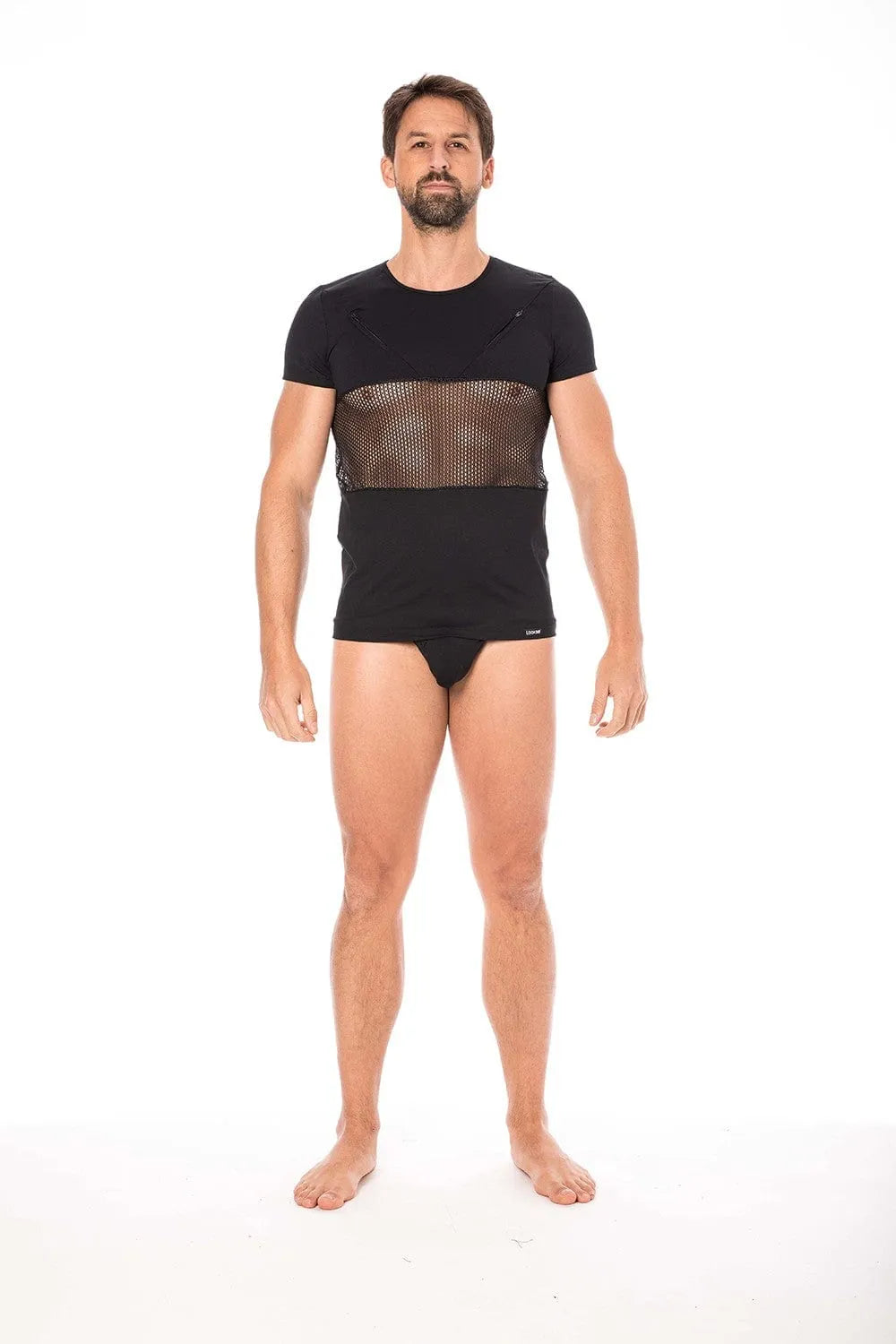 T-Shirt Noir Sexy Urban Avec Fermetures Éclair