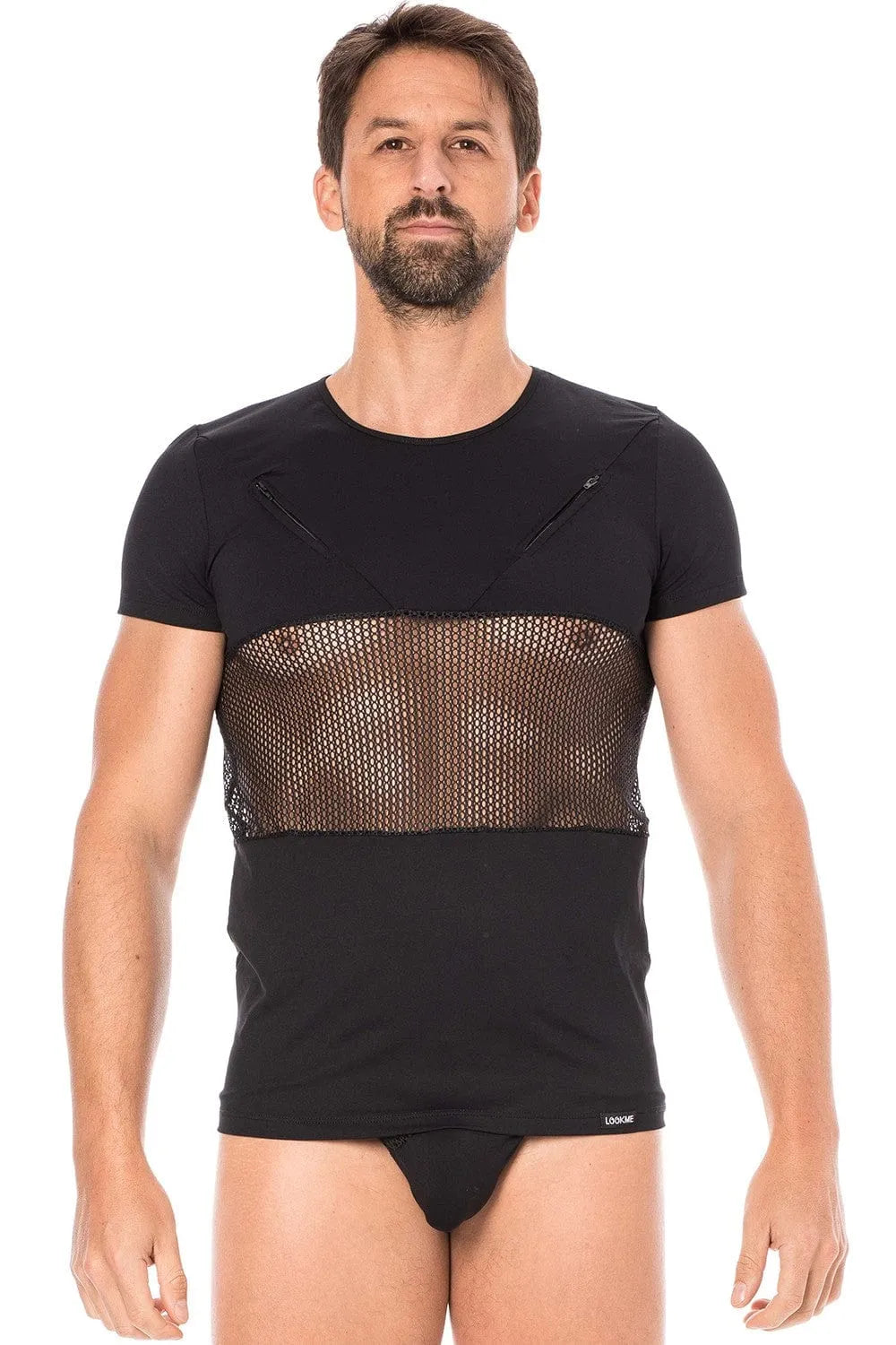 T-Shirt Noir Sexy Urban Avec Fermetures Éclair