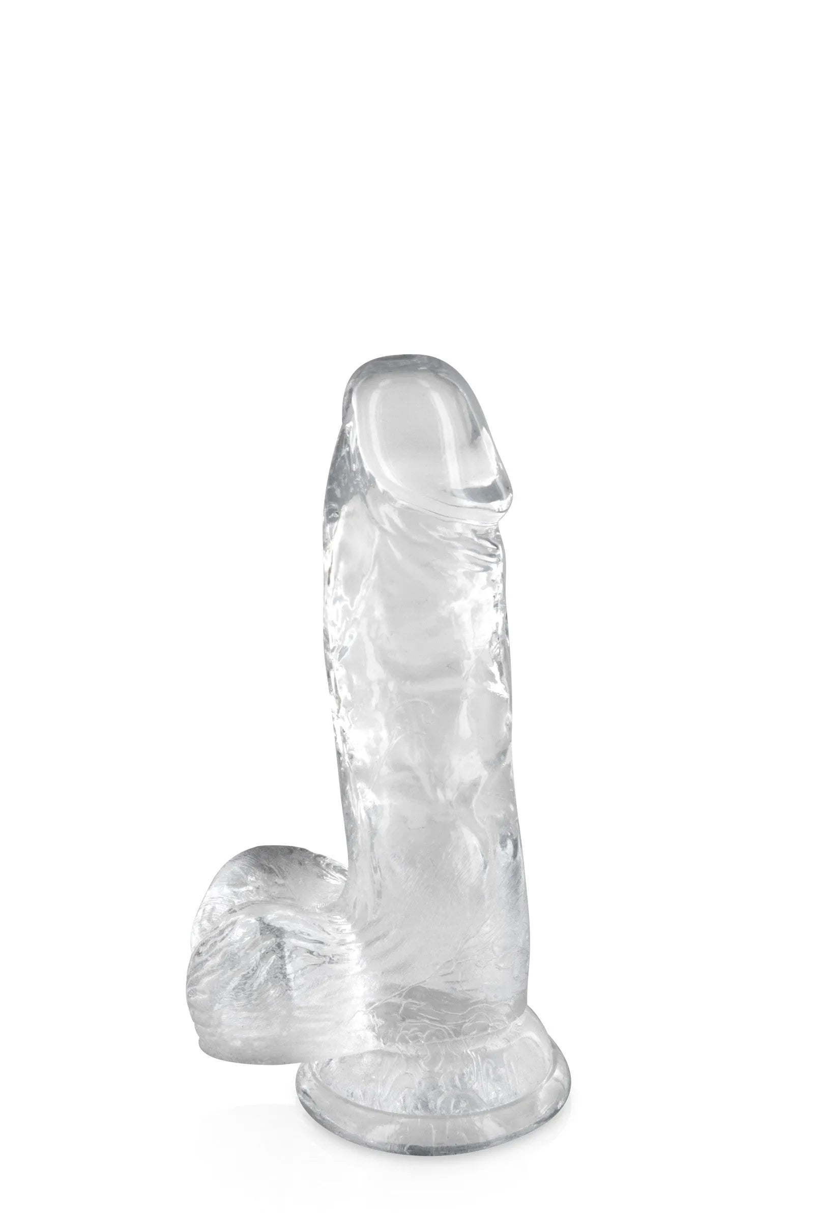 Gode transparent réaliste en TPE, texture jelly flexible, ventouse, 15,3 cm, 3,2 cm diamètre, sans phtalates, mains libres.