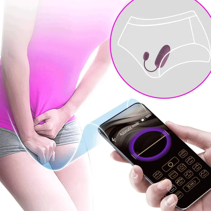 Œuf Vibrant Contrôle App Silicone Lilas