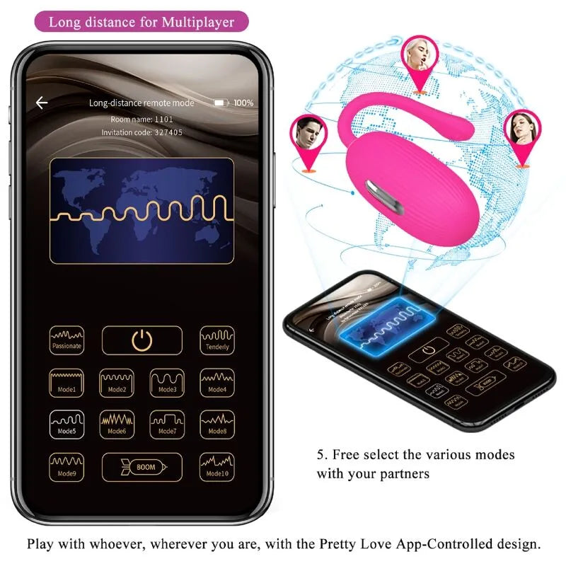 Œuf Vibrant Rose Télécommandé Par Application