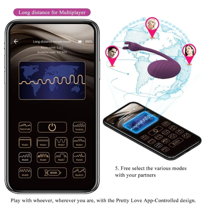 Œuf Vibrant Silicone Violet Contrôlé Par Application