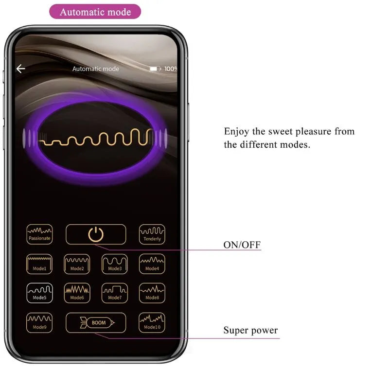 Œuf Vibrant Silicone Violet Contrôlé Par Application