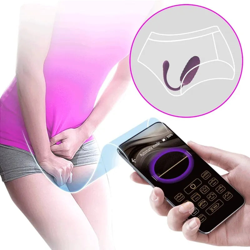 Œuf Vibrant Silicone Violet Contrôle Smartphone