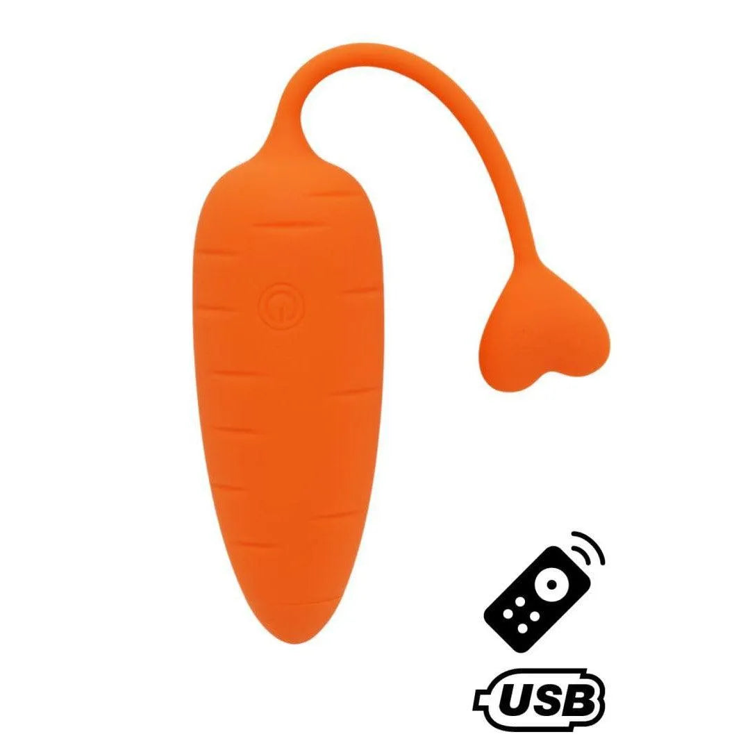 Œuf Vibrant Télécommandé En Silicone Forme Carotte