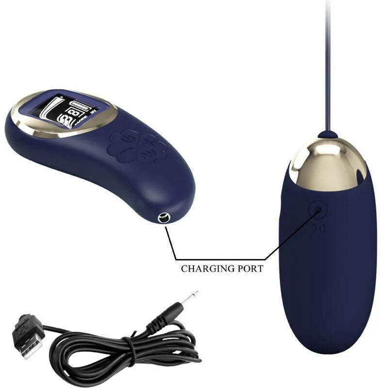 Œuf Vibrant Télécommandé Silicone Bleu