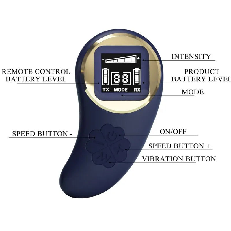 Œuf Vibrant Télécommandé Silicone Bleu