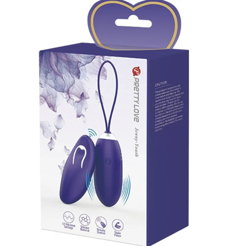 Œuf Vibrant Télécommandé Violet 12 Vibrations