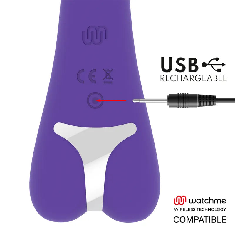 Vibromasseur Lapin Silicone Lila Waterproof