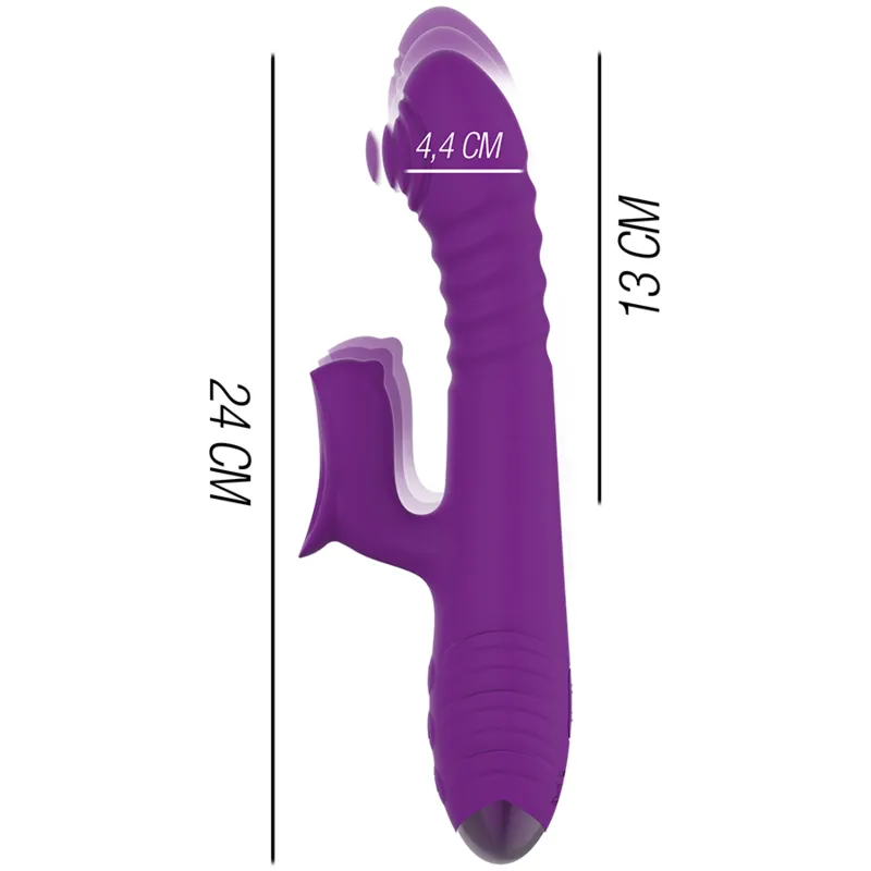 Vibromasseur Multifonction Violet Rechargeable Avec Stimulateur Clitoridien