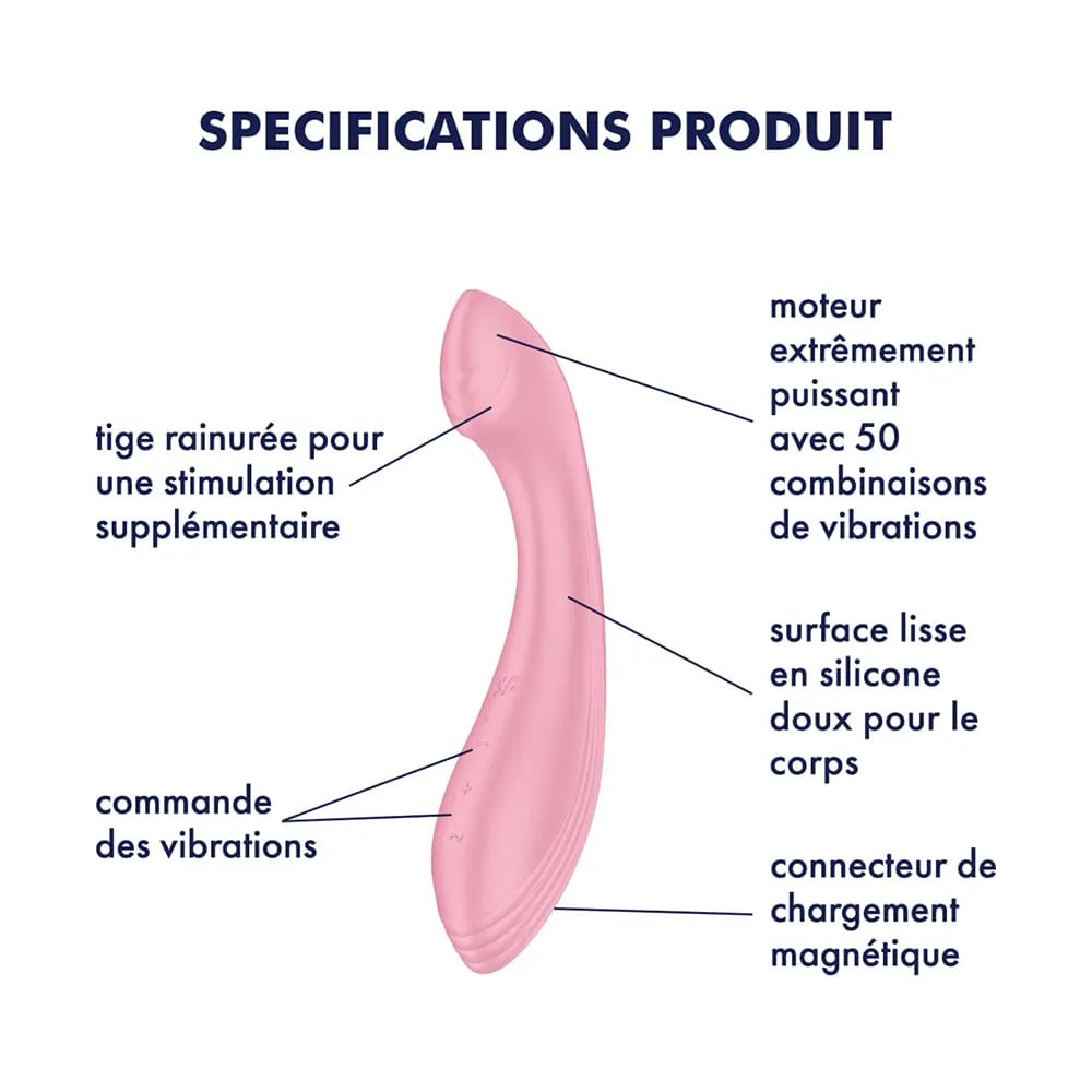 Vibromasseur Point G Silicone Rose Étanche