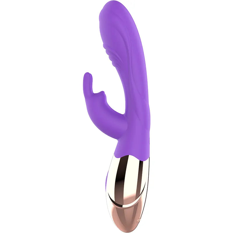 Vibromasseur Rabbit Rechargeable Silicone Or Lilas