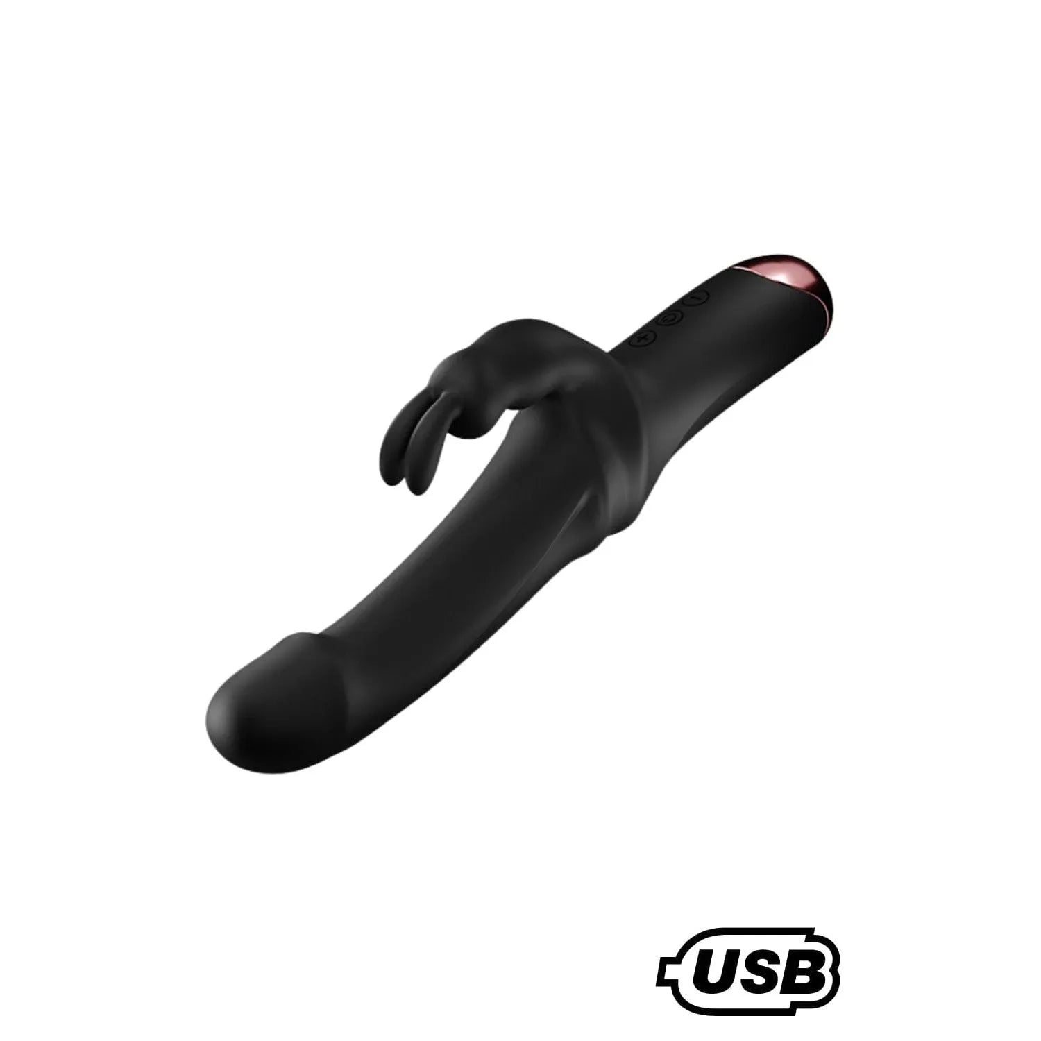 Vibromasseur Rabbit Silicone Noir Silencieux