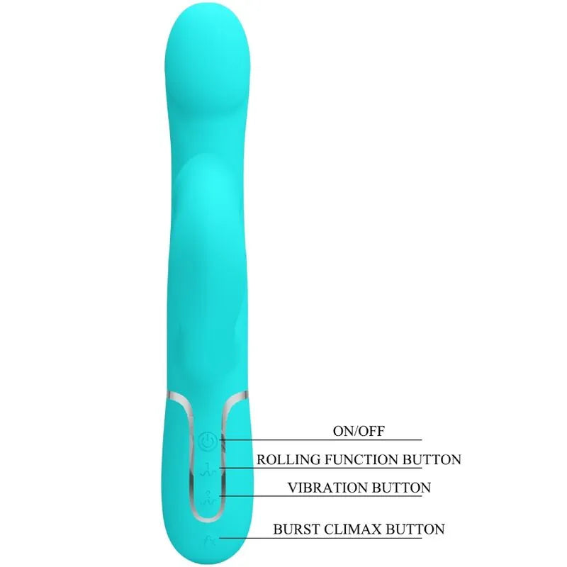 Vibromasseur Rabbit Silicone Vert Aqua