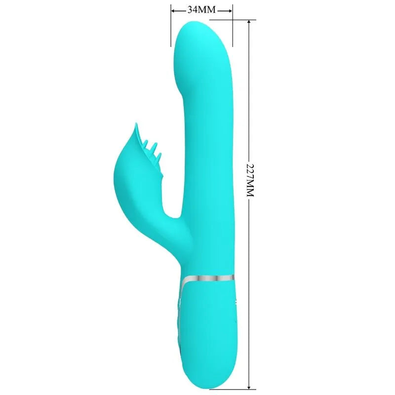 Vibromasseur Rabbit Silicone Vert Aqua