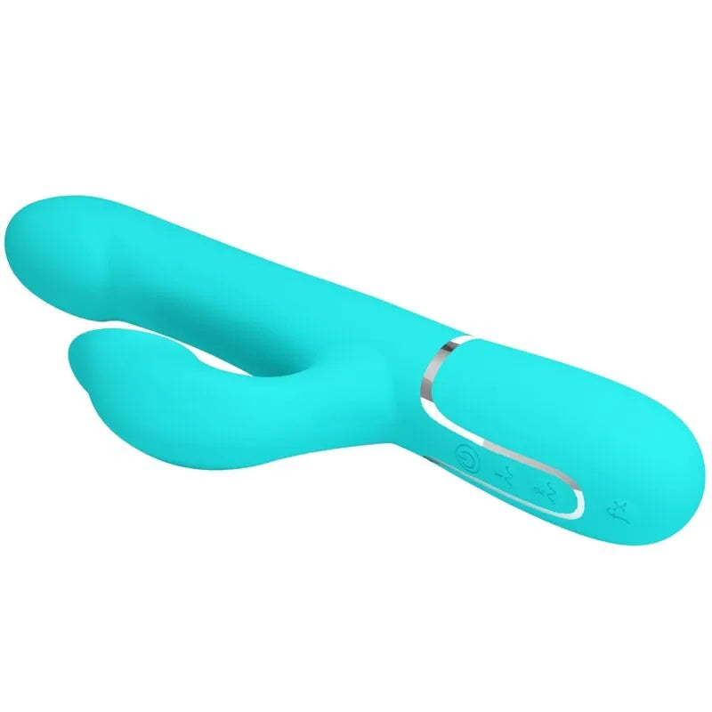 Vibromasseur Rabbit Silicone Vert Aqua