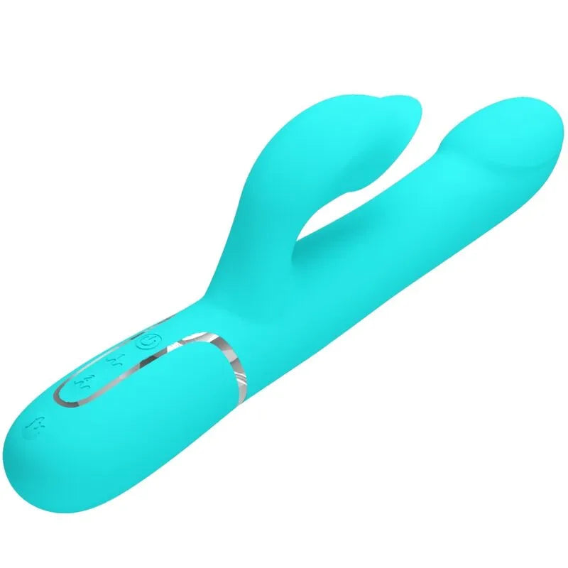 Vibromasseur Rabbit Silicone Vert Aqua