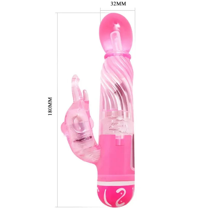 Vibromasseur Rose Avec Stimulateur Clitoris Lapin
