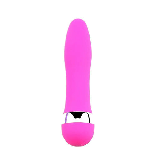mini vibromasseur rose 11cm compact nomade étanche puissant ABS non poreux sans phtalate pile AA requise