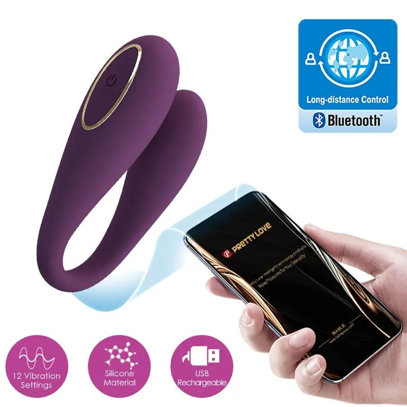 Vibromasseur Silicone Violet 12 Fonctions Rechargeable
