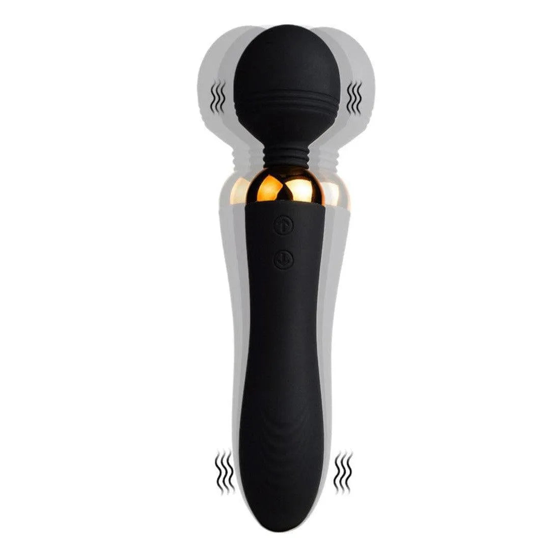 Vibromasseur Wand Noir Silicone Double Moteur