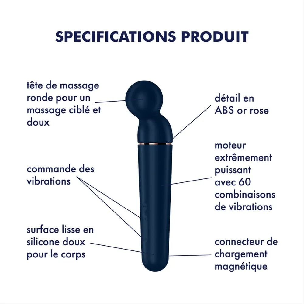 Vibromasseur Wand Xxl En Silicone Bleu Étanche